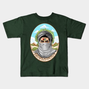 Palestine Freedom Fighter Portrait Kids T-Shirt